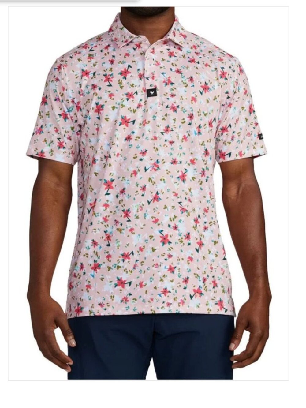 BAD BIRDIE Men's The Florist Polo All Over Floral Print Golf Shirt size 2XL